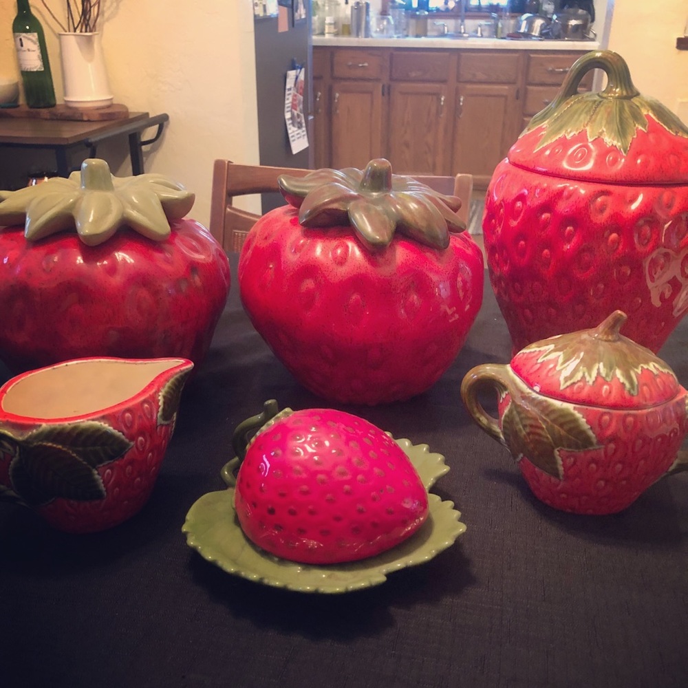 Vintage berry cookie jars